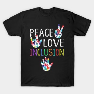 Peace Love Inclusion SPED Squad Special Ed Teacher Gift T-Shirt